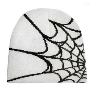 Beretti Y2K Bernie Spider Web Hat Cappello a maglia Skullies Slouchy Skull 263P