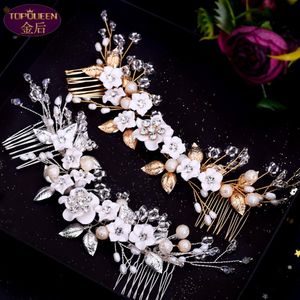 Double Head Hair Side Comb Crystal Bridal Headwear Crown Rhinestone with Wedding Jewelry Hair Accessories Diamond Bridal Crowns Headpie 273o