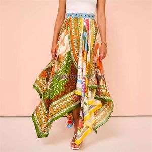 2024 Summer Designer Womens Skirts New Casual Fashion Versatile Irregular Half Skirt Printed Skirt