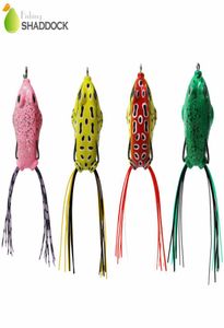 4pcs de borracha para pesca de sapo macio isca colorida colorida ganchos duplos Saias