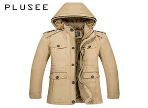 Plusee Coat plus size 5xl 6xl Men 2017 Nuovo inverno Slim Cotton Shold Zipper Stipper Midlength Collar Plain Plus Size Coat2838789