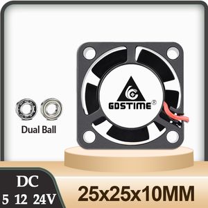 GDSTIME 2st 25mm DC 24V 12V 5V SLEEVE/DUAL BALL 2510 COOLER 25X25X10MM 2PIN DUPONT CENTRIFUGAL DC COLING AXIAL FAN