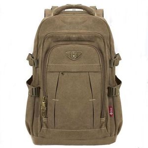 Herren Military Canvas Rucksack Reißverschluss Rucksäcke Laptop Travel Schulter Mochila Notebook Schoolbags Vintage College Schultaschen LJ2 281y