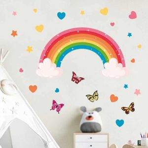 Decorazioni da parete adesivi da parete arcobaleno per camere per bambini in stile boemia adesivi decorativi per bambini decalcomanie da parete per bambini per la stanza della stanza della ragazza D240528