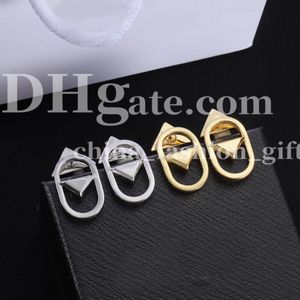 Triangular Geometric Stud Earrings Oval Hollow Earrings Simple Stud Earring Birthday Party Jewelry Gift