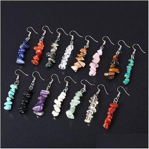 Dangle & Chandelier Irregar Natural Crystal Stone Sier Plated Handmade Energy Earrings Party Club Decor Fashion Jewelry For Women Gir Dhxae
