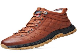 شتاء الرجال الدافئين أحذية صوف جلدي أصلي أحذية ثلجية في الهواء الطلق مصنوعة يدوياً عملًا غير مقلوب في الكاحل بوتاس موجر 2108312277069