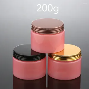 Bottiglie di stoccaggio 200 g Jar in plastica vuoto 200 ml Candy Pink Cosmetic Contenitore Craziamento Crema Crema Crema di chicchi RIPILICABILE