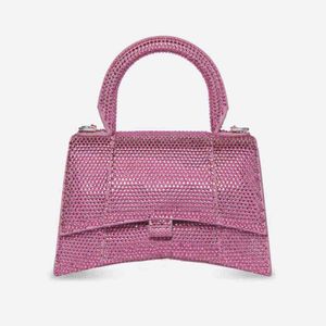 Bolsas noturnas 3a Bolsa de ampulheta Halte Lua Crescente Diamante bolsa de bolsa Full Rhinestone Classic Letter Fale de alta qualidade FLAP 176W