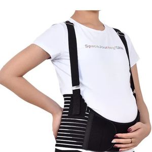 Dual support back abdominal support shoulder straps waist adjustable black M-XXL pregnant woman special abdominal care belt 240527