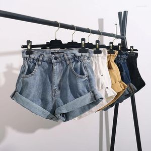Women's Jeans Plus Size Denim Shorts Women Summer High Waist Korean Loose Wide Legs 2024 Crimping Students Super M989