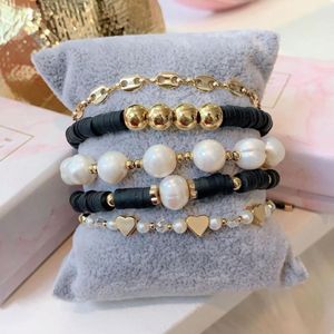 Beaded Strands European och American Fashion Freshwater Pearl Armband Hip-Hop Style 309U