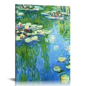 - Water Lily Pond Art Reproduktion. Giclee Print Museum Quality Framed Art för väggdekor.