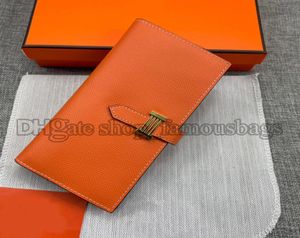 Designer Coin Purse Credit Card Holder Luxury Wallet Orange Plain äkta läder Money Clips Designers Womens Handväskor Purses Int5228727