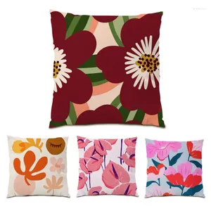 Kudde Polyester Linen Pillow Case Decorative Art Ultra Soft Velvet Ornamental Abstract Living Room Vintage Flower Covers E0742