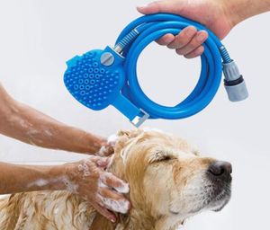 Pet Shower Sprayer Pet Bathing Tool Multifunktionellt badslangssprutare och skrubber i en hundkatt grooming badmassager4682738