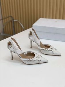 Begum Shoes Shount-Crystal-embelled Sier Mirror Face Pumps Slingbacks Spool каблуки сандалии для женщин-дизайнеров.