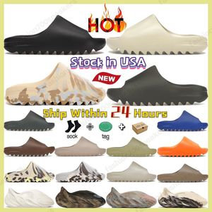 Designer män kvinnor glider tofflor sandaler kw onyx mx cinder sand ben harts sten visning skiffer grå vermilion glid tofflare mens kvinnors sommar strand toffler36-48