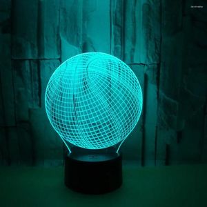 Table Lamps Basketball 7 Color 3d Led Lamp Touch Control Creative Desktop For Living Room Christmas Gift Children's Toys