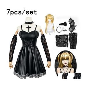 Theme Costume Death Note Cosplay Misa Amane Imitation Leather Sexy Dress Glovesstockingsnecklace Uniform Outfit 221102 Drop Delivery Dh 2206