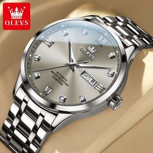 Oulishi Nowa marka podwójny kalendarz mechaniczny trend biznesowy męski zegarek męski