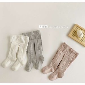 5PCS New Cotton Knit Tights Solid Color Twists Stripe Stockings Kids Girls Spring Autumn Infant Toddler Socks Baby Clothing