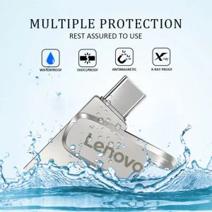 Lenovo Metal U Disk 2tb 2 в 1 Высокоскоростный USB-флэш-накопители с двойным использованием OTG USB 3.0 Type-C Portable Pen Drive для ноутбука для ноутбука