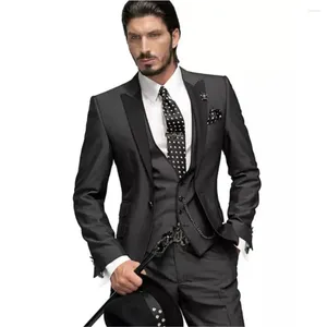 Men's Suits Italian Style Tailored Made 3 Pcs Costume Homme Slim Fit Wedding Tuxedos Groom Prom Terno Masculino Blazer