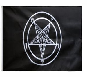 90X150CM 3x5 FTS Black Pentagram Baphomet Satanizm Szatan Flaga Flaga Whole Factory 5196855