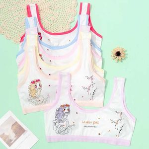 Camisole 3pcs bambini cure per il seno cure solide color ragazza adolescente giovane biancheria intima per bambini ragazze colture gilet staccabile tubo di pubertà top y240528