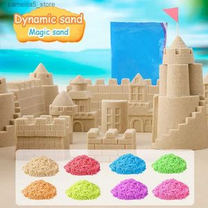 Novelty Games Dynamic Sand Magic Clay Beach Sand Colored Space Sand Educational Toy Mould Tools Hydrophobic Anti Stress Toys for Children Q240528