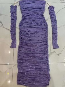 Sukienki swobodne fioletowe szczupły 2024 seksowna paczka długoterminowa
