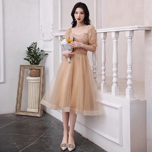 Sukienki imprezowe suknie balowe aplikacje eleganckie krótkie rękawy A-line Ruche Kolan Bezpośrednio bez rozmiarów Sukienka A1216