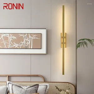 Lampa ścienna Ronin Modern mosiężne LED 3 kolory Vintage Creative Sconce Light for Home El Decor salon