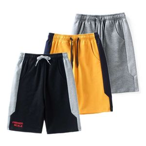 2022 Neue Sommerkinder gestrickt Patchwork gestreift weiche Baumwollsportende Shorts für Teenager Big Boys 2-14 Jahre tragen L2405