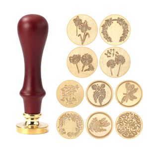 Creative Wax Seal Stamp Head Flowers Sculpture Stamp Byt ut kopparhuvudet Retro Diy Tätande vaxsatser Godnadskortdekor