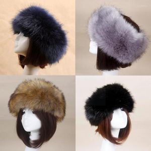 Feanie Skull Caps Moda de inverno Mulheres chapéu grosso Skullies Beanies Top Fake Headscarf Russian Fur Faux vazio Fluffy D8B6Beanie Skul 298s