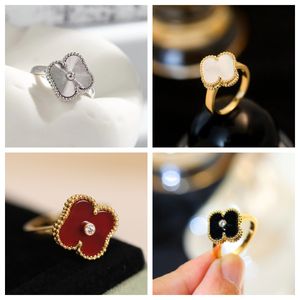 Dainty Lucky Clover Rings 18K Gold Plated Four Leaf Clover Necklace for Women, Simple Necklace Jewelry for Girls Teen