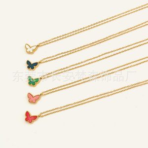 Charm Brilliant Jewelry Van necklace butterfly style 18k gold light SJAS