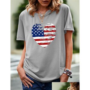 여자 플러스 사이즈 티셔츠 OC-VINDA P0010 큰 짧은 소매 여름 여성 국기 패턴 만화 하트 탑 개인화 된 custo dhocf