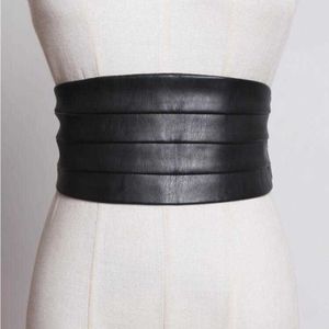 Women's runway fashion pu leather elastic Cummerbunds female Dress coat Corsets Waistband Belts decoration wide belt R1775 CX20072 199F