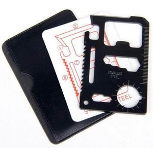Edelstahl 11 in 1 Taschenbrieftasche Kreditkartenmesseröffner Multi -Werkzeuge Wanderjagd Camping Überleben im Freien Ausrüstung Lebens SAV1372114