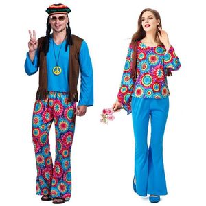 Umorden Erwachsener Retro 60s 70er Jahre Hippie Liebe Frieden Kostüm Cosplay Frauen Männer Paare Halloween Purim Party Kostüme Kostüme 185L