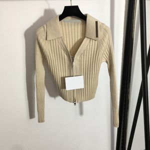 BREV WOMENS KNIT Sweaters Zipper långärmad stickade toppar Autumn Street Style tröja Topps 286s
