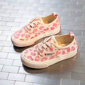 Sneakers Girls Canvas Shoes Leopard Print Pink Summer New Childrens Pedal Shoes Net Red Tide Childrens Shoes Q240527