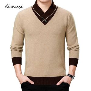 Męskie swetry Dimusi Winter Men; S SWEAT Casual Man V-Neck Turtleck Knitted Sweter Mens Business Business Kopa Pullovers Odzież Q240527