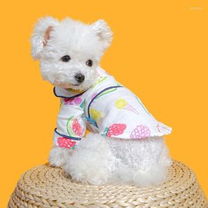 Собачья одежда пижама с фруктами припечатка одежды для дышащего щенка легко носить для маленьких средних больших собак печать