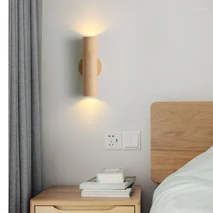 Wandlampen Flur Massives Holz auf und ab LED für Schlafzimmer Nacht