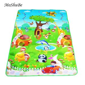 Baby Play Mat 180*120*0,5 cm a doppio lato dinosauranimal auto per bambini tappeti tappeti che strisciano tappeti per bambini pad pad cuscino 240528