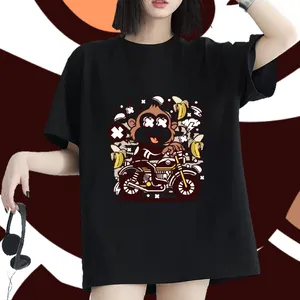 Stylist Damen T-Shirts Kurzarm Baumwolle O-Neck Daily Outfit Frau T-Shirt Plus Size Cartoon Tops T-Shirts